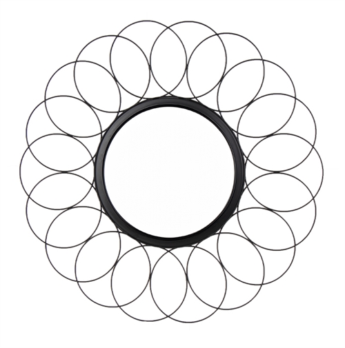 Speil til veggen - 60 cm - Sort metallramme - Dekorativ innredning