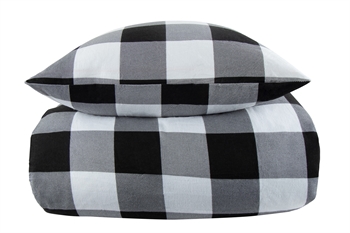 Flanell sengetøy - 150x210 cm - Check black - 100% bomullsflanell - By Night Sengetøy ,  Enkelt sengetøy , Sengetøy 150x210 cm