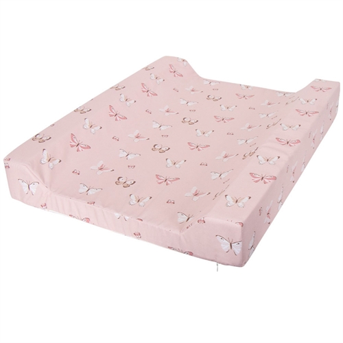 Puslepude - Sommerfugler - Lett å rengjøre - Nordstrand Home lyserosa puslehynde til baby