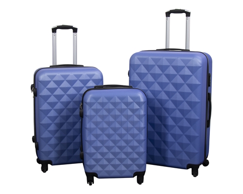 Koffertsett med 3 stk i blå - Hard ABS / polykarbonat