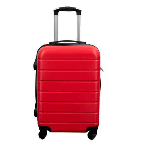 Kabinkoffert - Hardcase lettvekt koffert - Str. liten - Rød Stripet