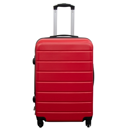 Koffert - hardcase koffert - Str. Medium - Rød - Praktisk reisekoffert