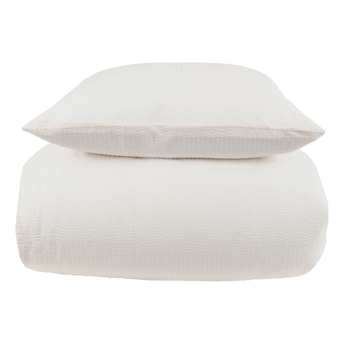 Kreppsengetøy 140x200 cm - Hvitt sengetøy - 100% bomull - Krepp sengetøy - By Night 