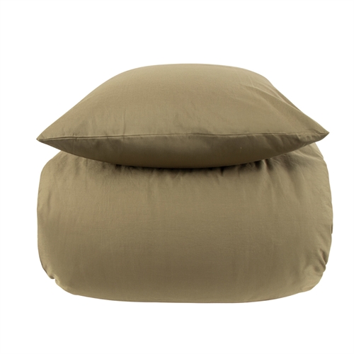 steinvasket sengetøy 140x200 cm - 100 % enzymvasket bomull - Firm green - Nordstrand Home sengesett