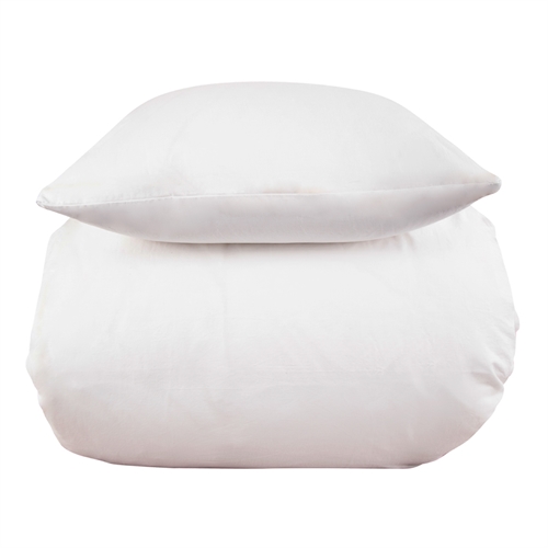 steinvasket sengetøy 140x200 cm - 100% enzymvasket bomull - Firm white - Nordstrand Home sengesett