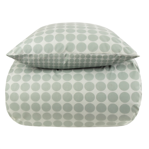 Sengetøy 200x220 cm - Circle green - Prikkete sengetøy - 100 % bomull - Borg Living dobbelt dynetrekk