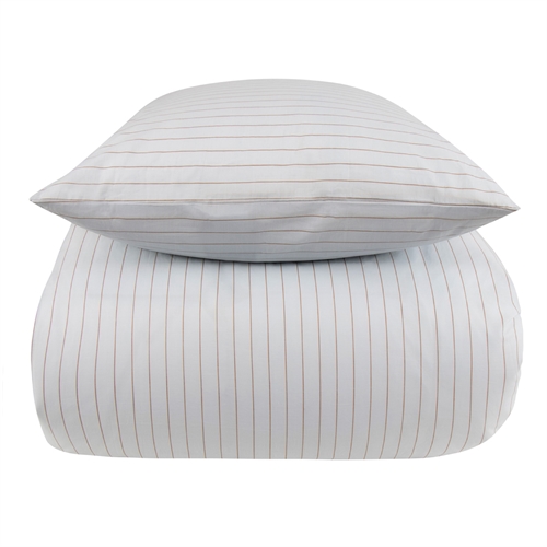 Sengetøy i 100% bomull - 140x200 cm - Blå stripet sengesett - Nordstrand Home dynetrekk