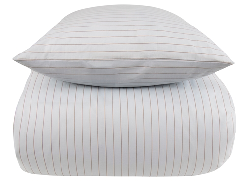 King size sengetøy 100% bomull - 240x220 cm - Blåstripet sengesett - Nordstrand Home dynetrekk 