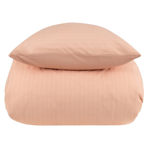 Sengetøy 100% bomull - 140x220 cm - Rosa stripete sengesett - Nordstrand Home dynetrekk
