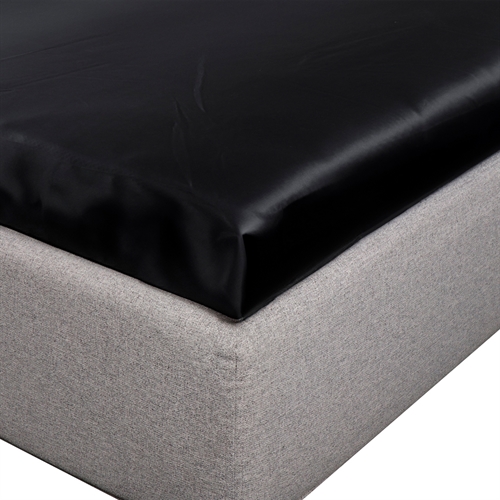 Silkelaken - konvoluttlaken 90x200x8 cm - Sort - 100% morbærsilke - By Borg