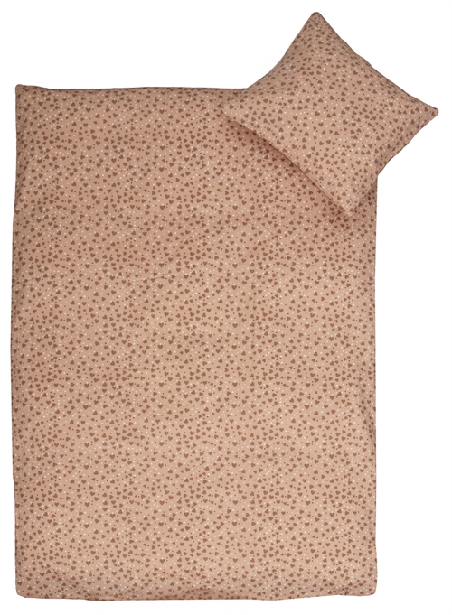 Sengetøy til junior 115x135 cm - Rosa med hjerter - 100% bomull