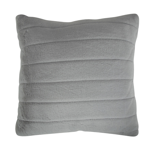 Pyntepute - 45x45 cm - Grå - Sofapute i fuskepels med striper - nordstrand home