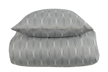 Sengetøy - 200x220 cm - Wave grå - Grå - Mikrofiber Sengetøy , Dobbelt sengetøy , Dobbelt sengetøy 200x220 cm