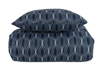 Sengetøy 140x220 cm - Wave blått sengesett - In Style sengetøy i mikrofiber