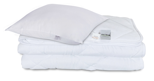 Dyne pute sett - Helårsdyne 140x220 cm + pute 60x63 cm - Fiberdyne - Zen Sleep allergivennlig dyne og pute