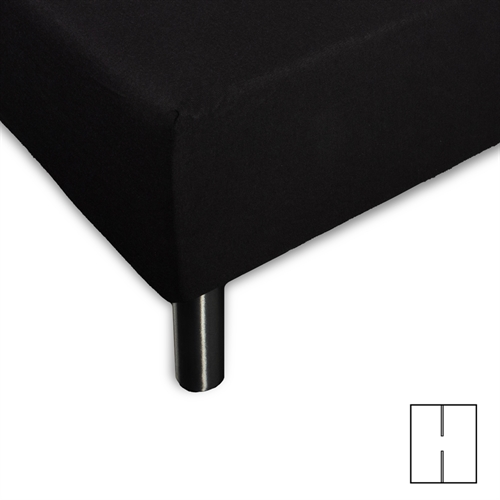 Splitlaken - H-splitt - 160x200 cm - Sort - 100% bomullsjersey - Stretchlaken til elevationsseng