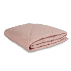 Vatt-teppe - 140x200 cm - Støvet rosa fibersommerdyne - Quiltet teppe - Zen Sleep fiberdyne