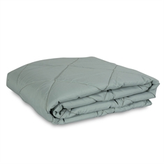 Vattteppe - 140x200 cm - Støvet grønn fiberdyne av fibervatt - Quiltet teppe - Zen Sleep sommerdyne