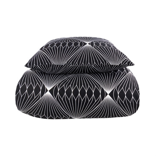 Sengetøy 140x200 cm - Diamond sort sengesett - IN Style sengetøy i mikrofiber