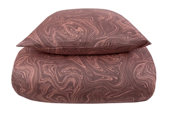 Sateng sengetøy 150x210 cm - 100% Myk bomullssateng - Marble lavendel - By Night sengesett