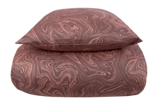 Sateng sengesett - 140x220 cm - 100% Bomullssateng - Marble rosa