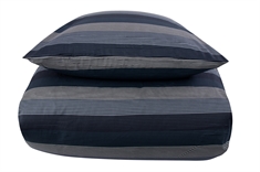 Sateng sengesett - 140x200 cm - 100% Bomullssateng - Big stripes blue