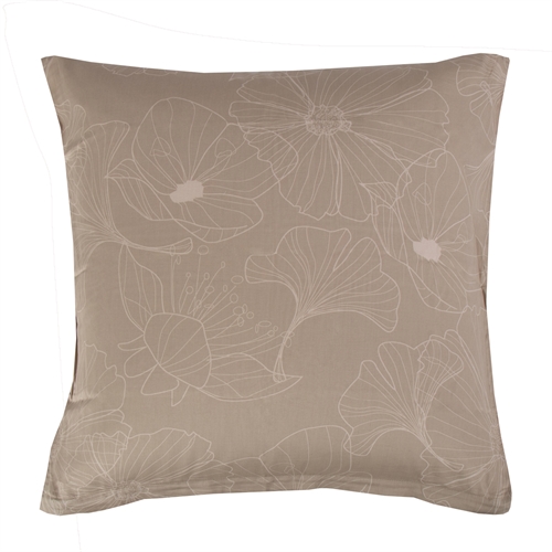 Putetrekk 60x63 cm - Vendbart design i 100% bomullssateng - Big Flower sand - Fra By Night