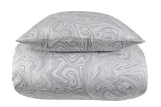 Sateng sengesett - 140x200 cm - 100% Bomullssateng - Marble light grey