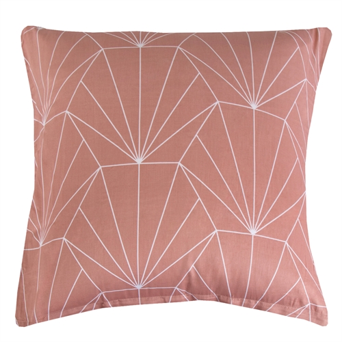 Putetrekk 60x63 cm - Vendbart design i 100% bomullssateng - Hexagon peach - Fra By Night