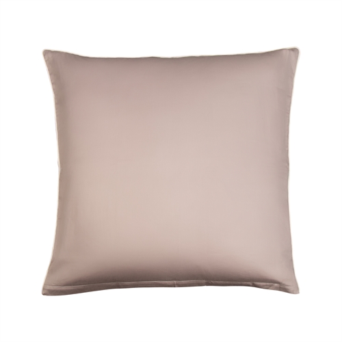 Putetrekk 60x63 cm - 100% bomullssateng - Solid grått putetrekk med pipingkant - Ekstra mykt putetrekk fra By Borg