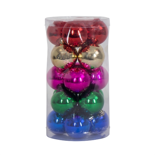 Julekuler - 20 stk i 5 farger - 6 cm i diameter - Vakker juletrepynt