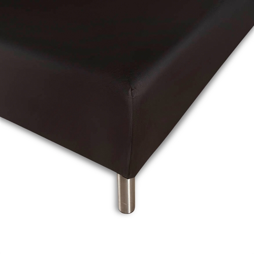 Stretchlaken 140x210 cm - Sort - 100 % bomull - Formsydd laken til madrass - Night & Day
