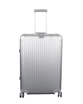 Aluminiumskoffert - Grå - Stor - Luksuriøs reisekoffert med TSA-lås