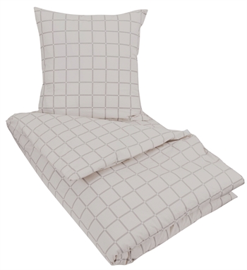 Dobbelt sengetøy - 100% bomull - Grey squares - 200x200 cm