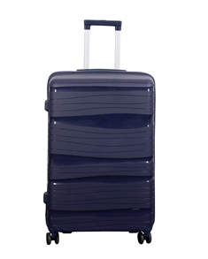 Stor koffert - Lettvektskoffert - Polypropylen - Waves - Blå koffert 