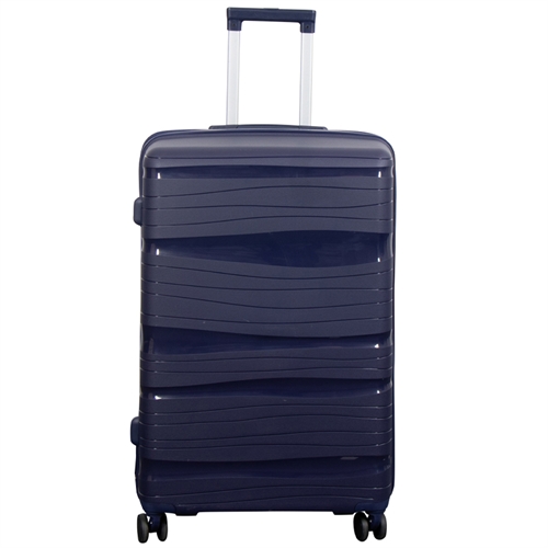 Stor koffert - Waves blå - Lettvektskoffert i polypropylen - Smart reisekoffert