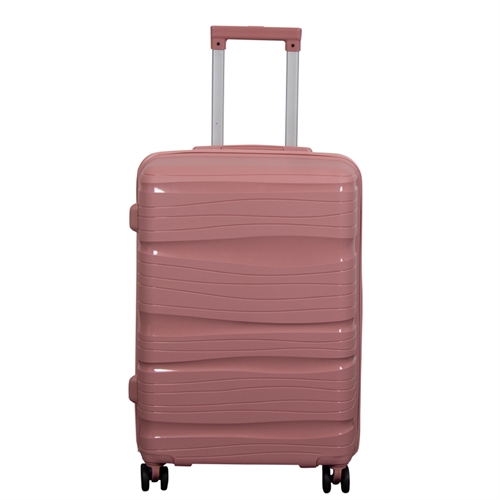 Koffert - Waves rosa - Middels størrelse - Lettvektskoffert i polypropylen - Smart reisekoffert