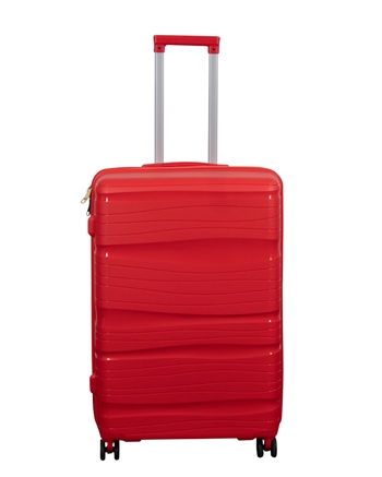 Stor koffert - Lettvektskoffert - Polypropylen - Waves - Rød koffert 