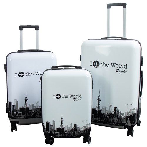Koffertsett – I Love The World hardcase koffert – Eksklusiv reisekoffert