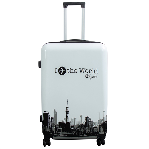 Stor koffert – I Love The World hardcase koffert – Eksklusiv reisekoffert