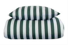 Sengetøy - 200x200 cm - Nordic Stripe grønn - Grønn og hvit - 100% bomullsateng