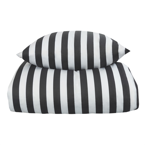 Sengetøy - 100% bomullssatin - Nordic Stripe - Mørkegrå striper