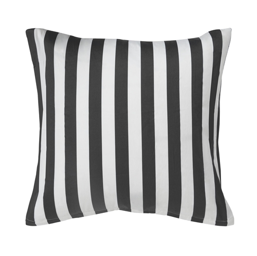 Putetrekk 60x63 cm - Myk bomullssateng - Nordic Stripe - Mørkegrått og hvitt