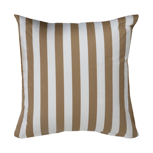 Putetrekk 60x63 cm - Myk bomullssateng - Nordic Stripe - Sandfarget og hvit