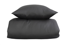 Egyptisk bomull sengetøy - 150x210 cm - By Borg - Grå - Stripet