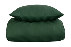 Egyptisk bomull sengetøy - 150x210 cm - By Borg - Mørk Grønn - Stripet