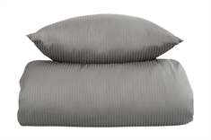 Egyptisk bomull sengetøy - 150x210 cm - By Borg - Lysegrå - Stripet
