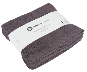 Håndklær - 2 stk. 50x100 cm - Mørkegrå - 100% bomull