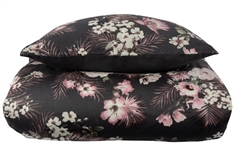 Sateng sengesett - 150x210 cm - 100% Bomullssateng - Flowers & Dots - Lavendel