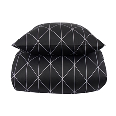 Sengetøy - bomullssatin - Svart harlekin design